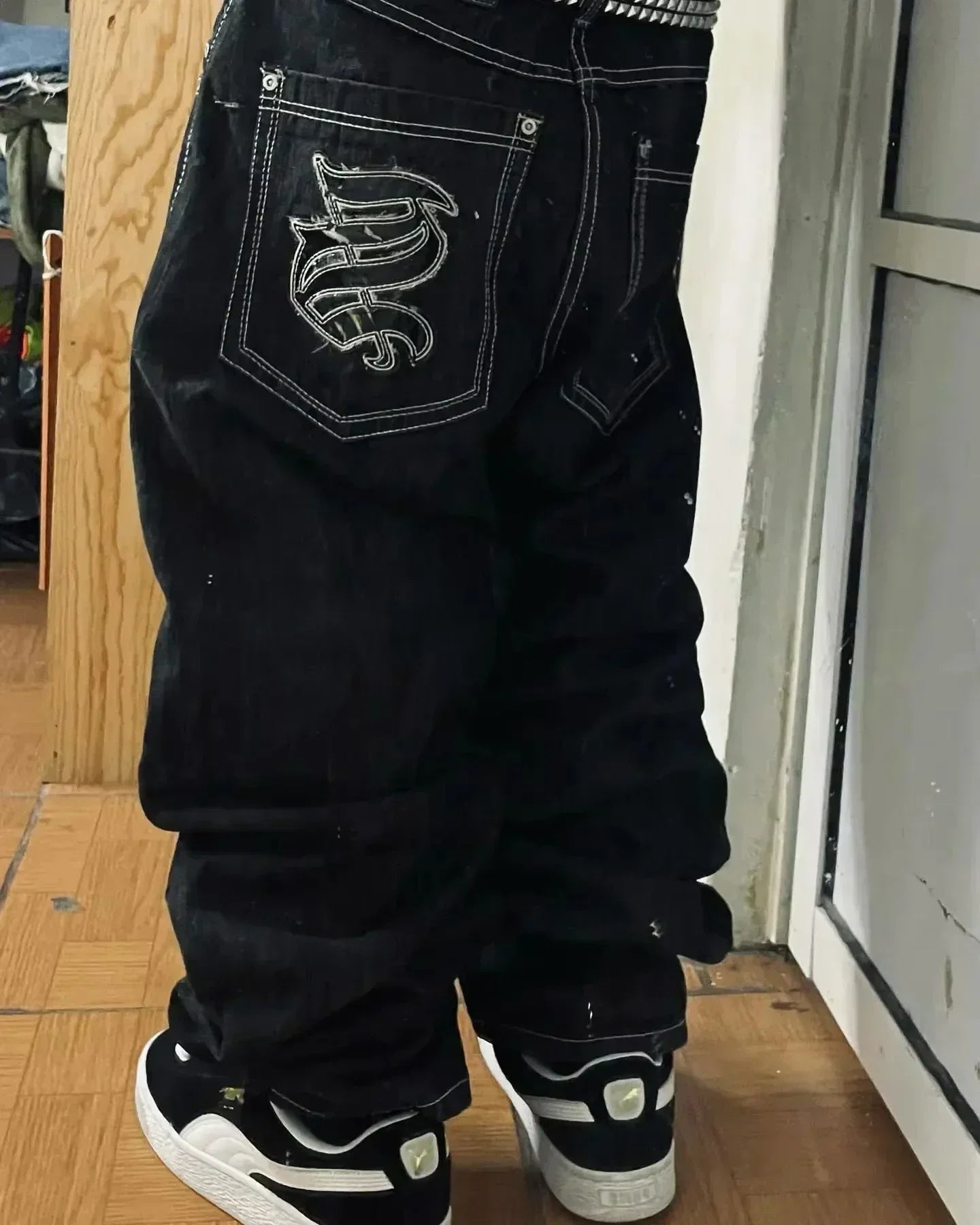 2025 Y2K Baggy Wide - Leg Black Jeans – Oversized Vintage Streetwear - Lia_Store