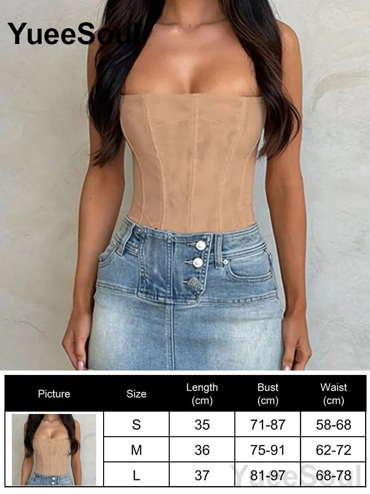 Sexy Slim Tube Crop Top Y2K