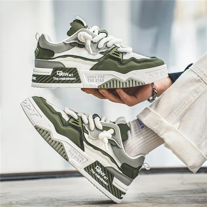 Men’s Casual Non-Slip Lace-Up Sneakers – Comfortable Outdoor Shoes