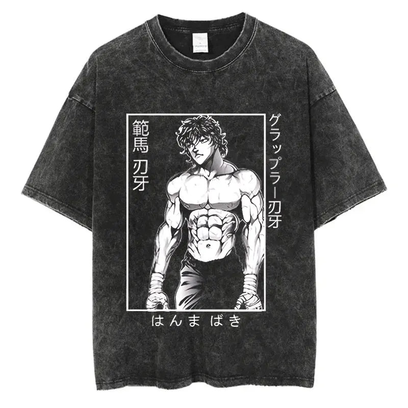 Anime Baki Haman T-Shirt – Men’s Harajuku Vintage 100% Cotton Oversize Tee