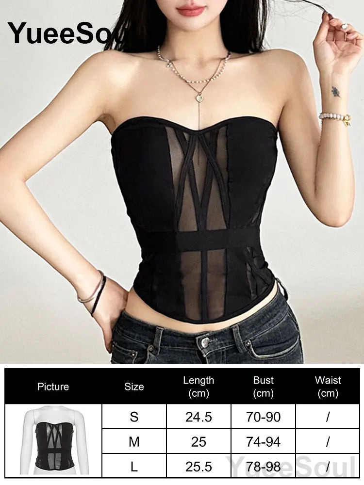 Sexy Slim Tube Crop Top Y2K