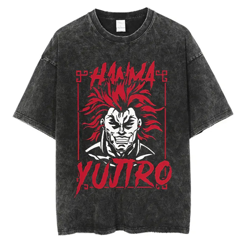Anime Baki Haman T-Shirt – Men’s Harajuku Vintage 100% Cotton Oversize Tee