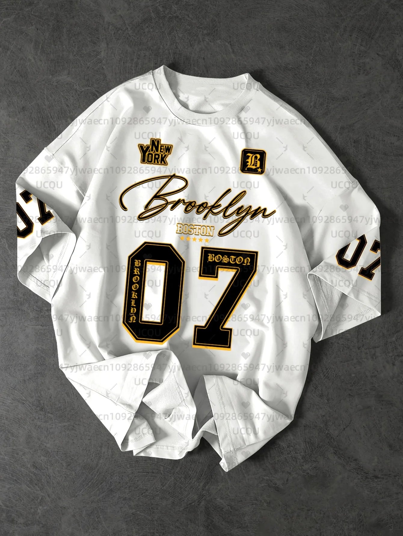 Men’s Brooklyn 07 Graphic Sports Tee – Short Sleeve Summer Jersey, Plus Size