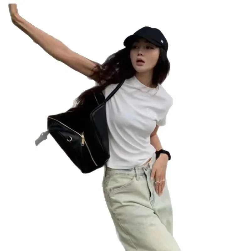 Women’s Crew Neck Short Sleeve T-Shirt – Slim Fit Cotton Summer Top