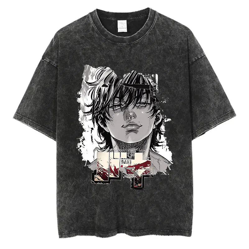 Anime Baki Haman T-Shirt – Men’s Harajuku Vintage 100% Cotton Oversize Tee