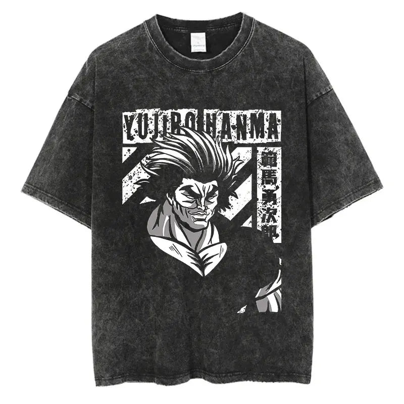 Anime Baki Haman T-Shirt – Men’s Harajuku Vintage 100% Cotton Oversize Tee