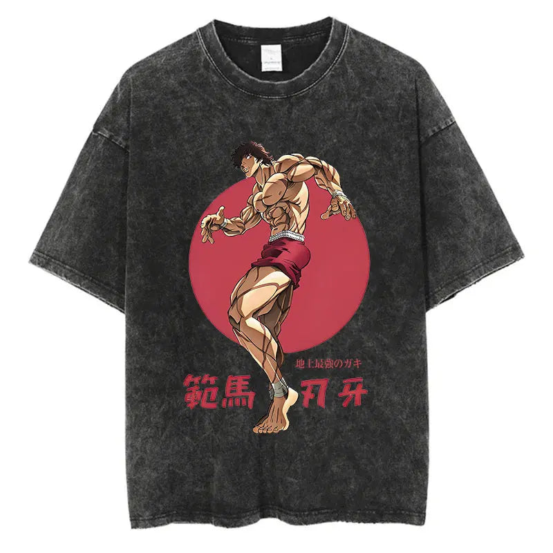 Anime Baki Haman T-Shirt – Men’s Harajuku Vintage 100% Cotton Oversize Tee
