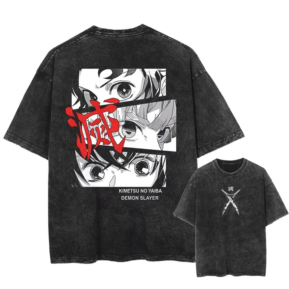 Streetwear Anime Graphic Oversize T-Shirt – Men’s Harajuku Cotton Tee