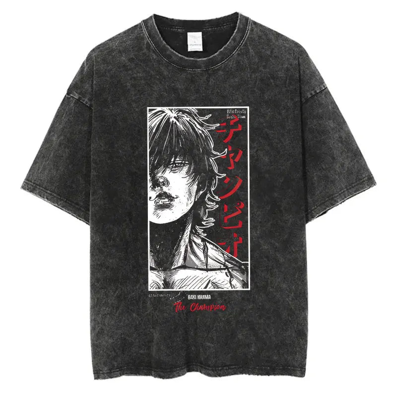 Anime Baki Haman T-Shirt – Men’s Harajuku Vintage 100% Cotton Oversize Tee