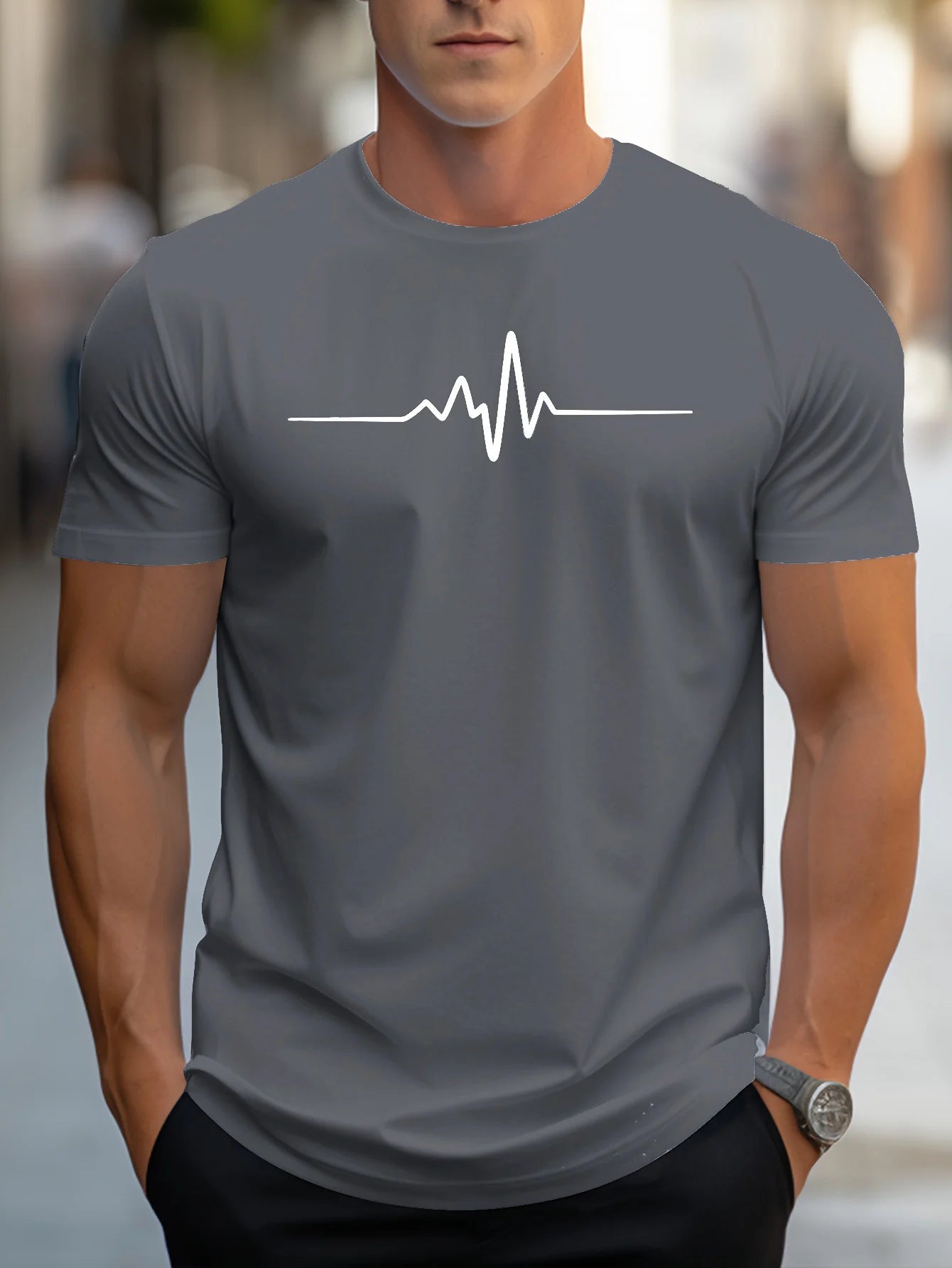 Men’s 100% Cotton Graphic Slim Fit Casual T-Shirt