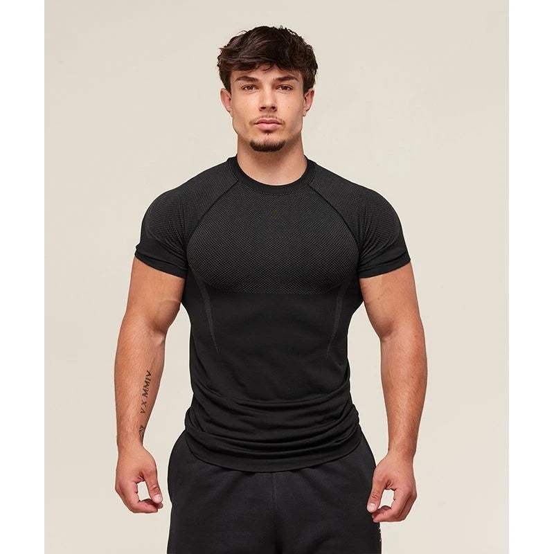 Men’s Quick-Dry Stretch Fitness T-Shirt – Breathable Summer Gym Wear