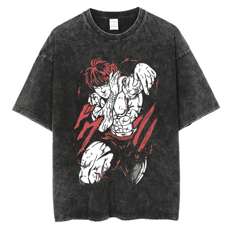 Anime Baki Haman T-Shirt – Men’s Harajuku Vintage 100% Cotton Oversize Tee