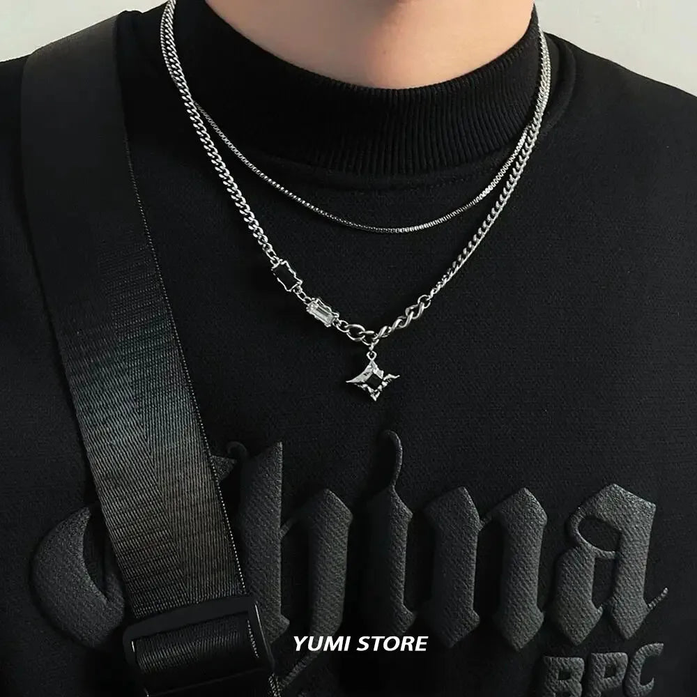 Hip Hop Star Pendant Necklace Unisex