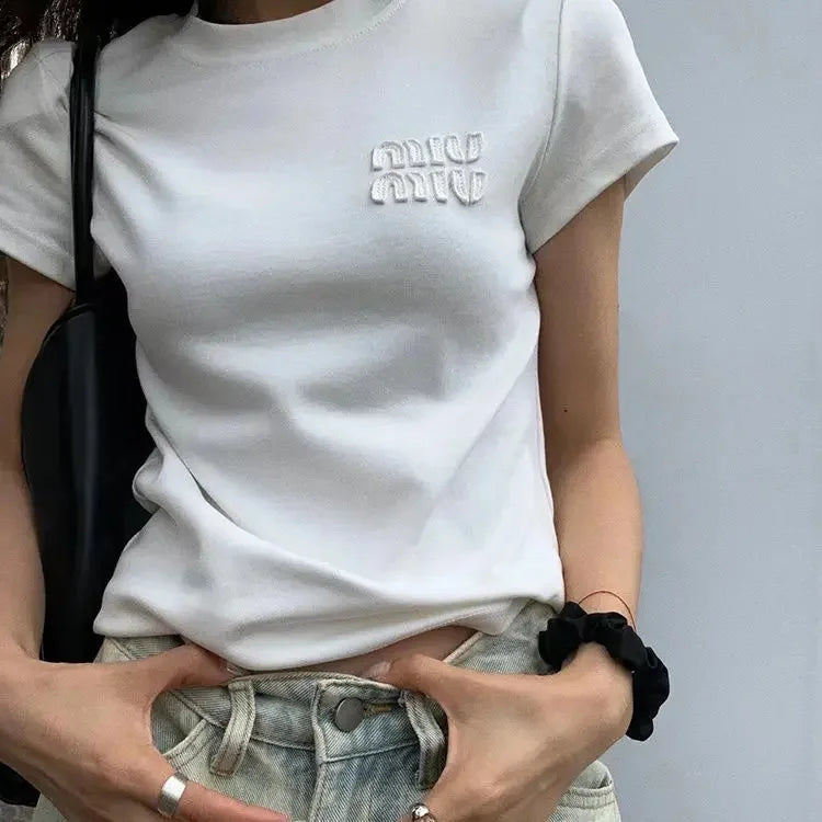 Women’s Crew Neck Short Sleeve T-Shirt – Slim Fit Cotton Summer Top