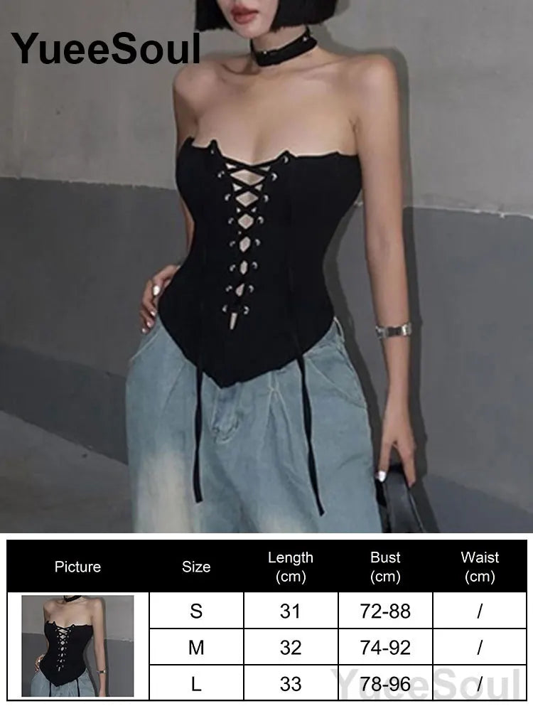 Sexy Slim Tube Crop Top Y2K