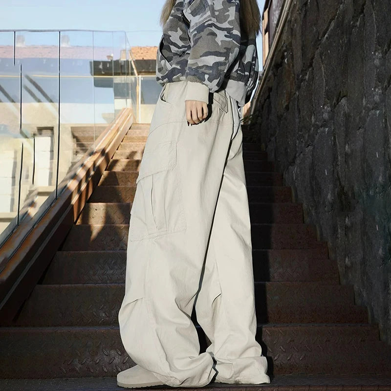 Men’s Cargo Pants – Loose Straight Wide-Leg Trousers for Spring/Autumn