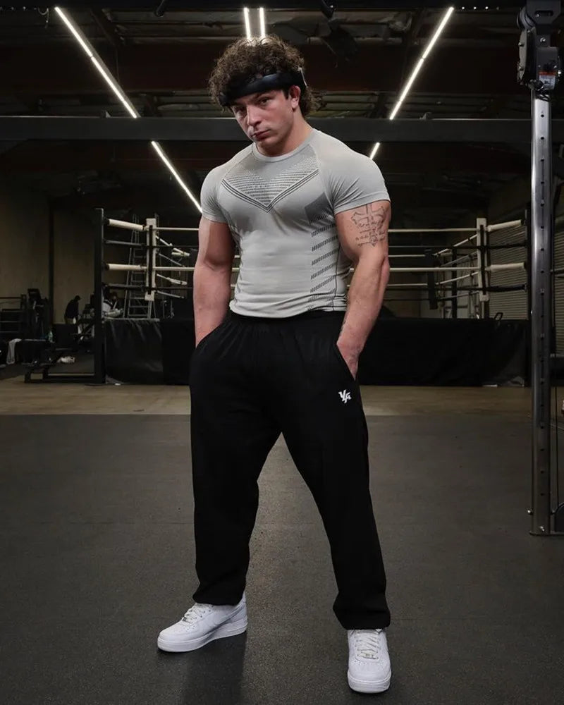 Men’s Quick-Dry Spandex Running T-Shirt – Short Sleeve Gym Fitness Top