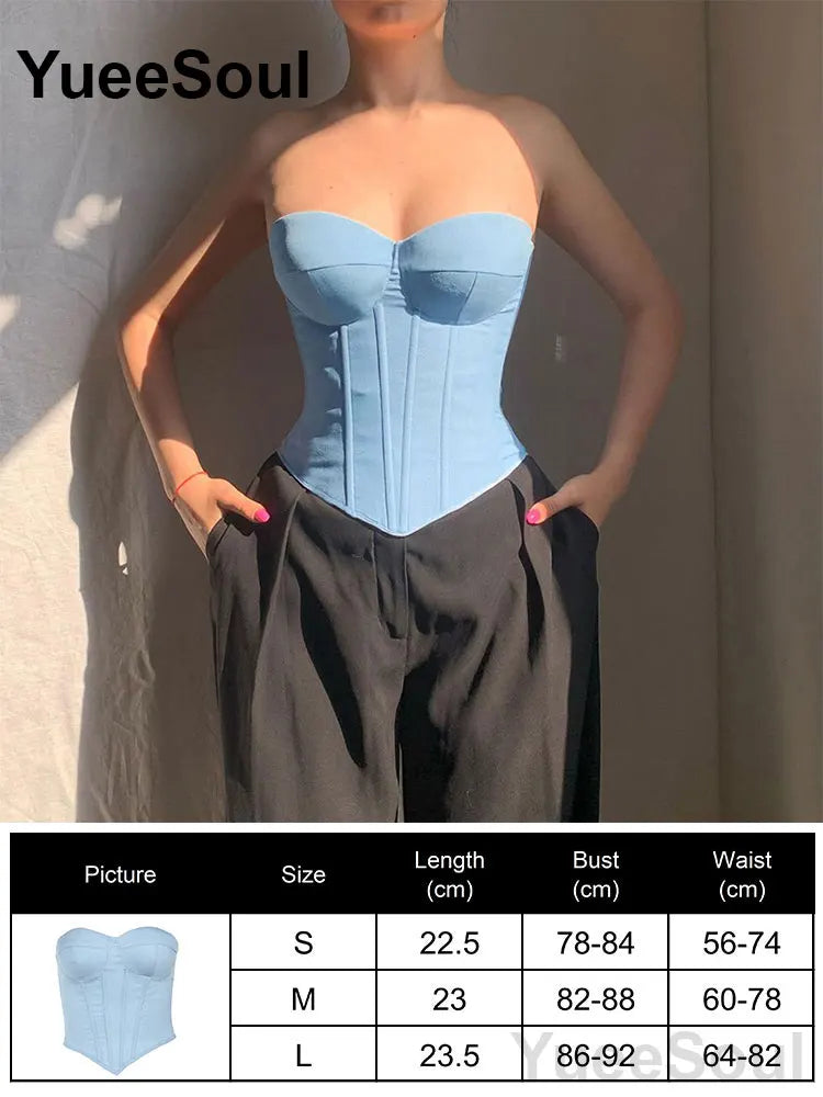 Sexy Slim Tube Crop Top Y2K