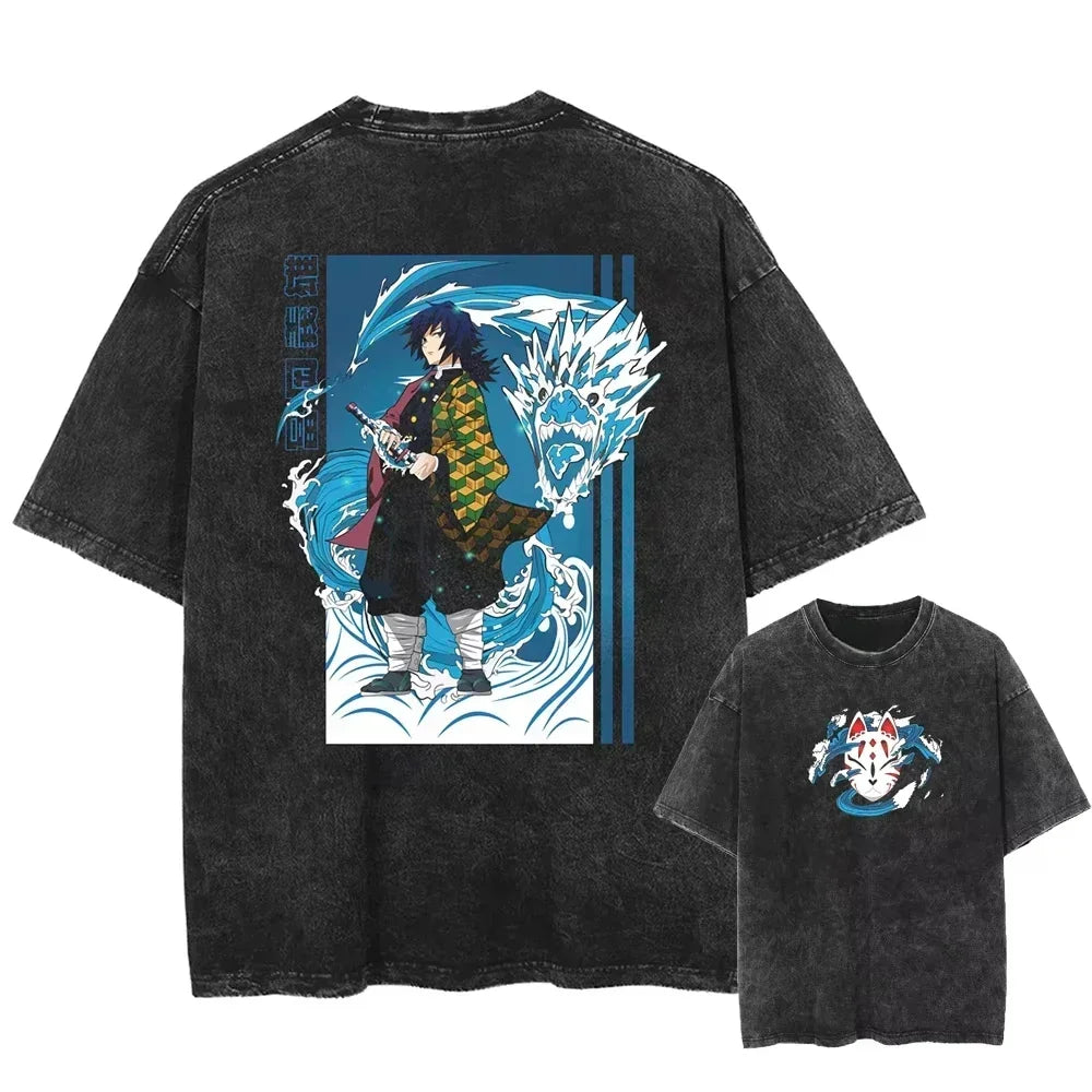 Streetwear Anime Graphic Oversize T-Shirt – Men’s Harajuku Cotton Tee