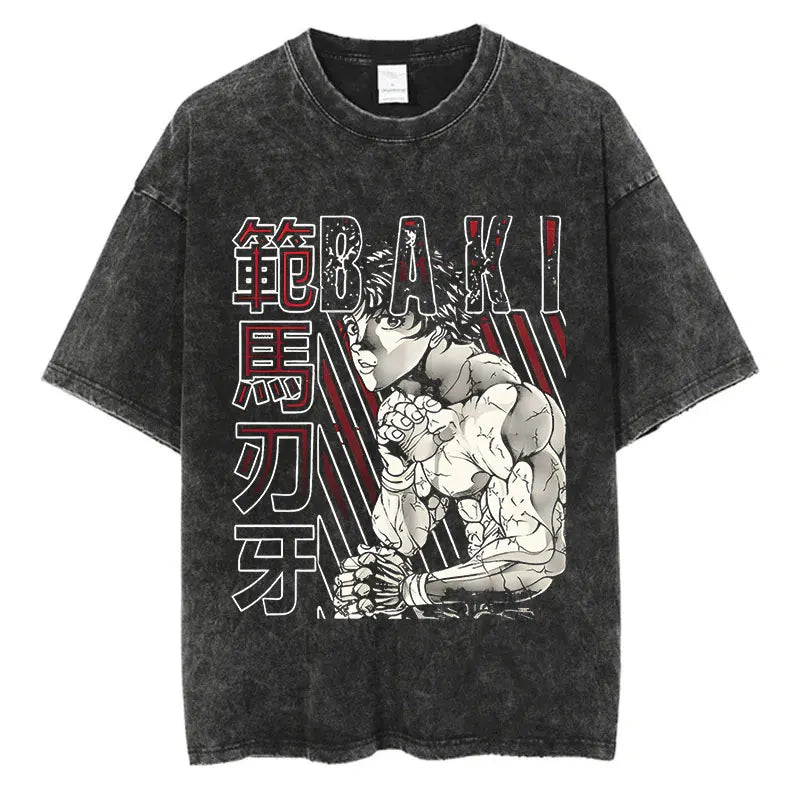 Anime Baki Haman T-Shirt – Men’s Harajuku Vintage 100% Cotton Oversize Tee
