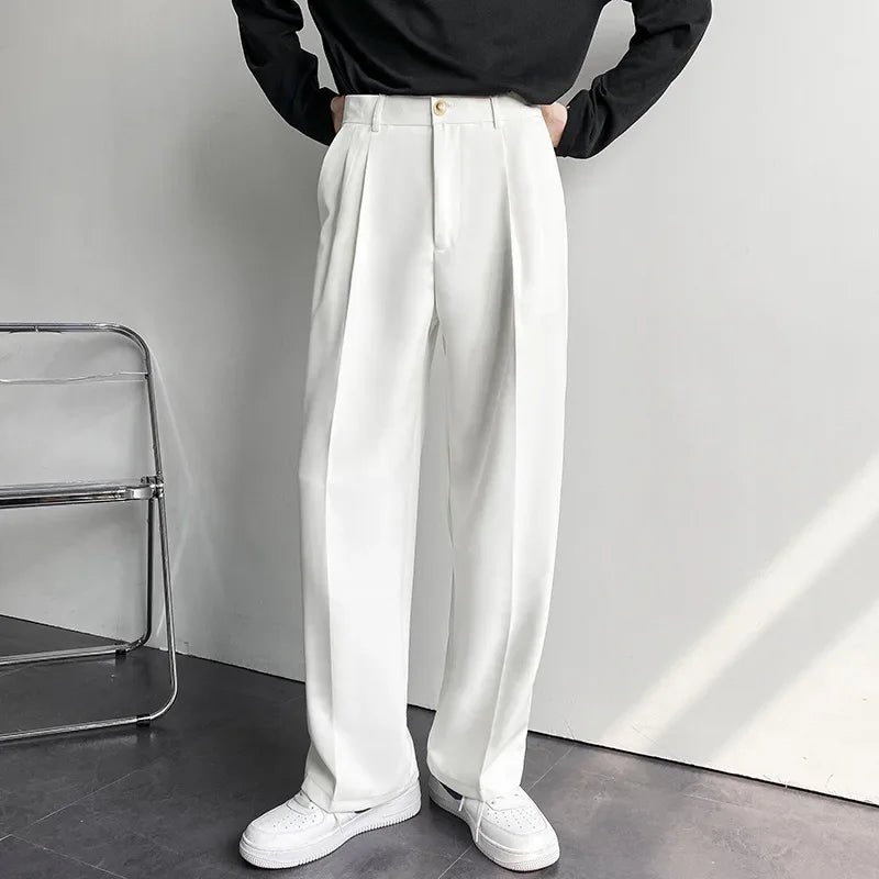 Men Korean Loose Suit Pants