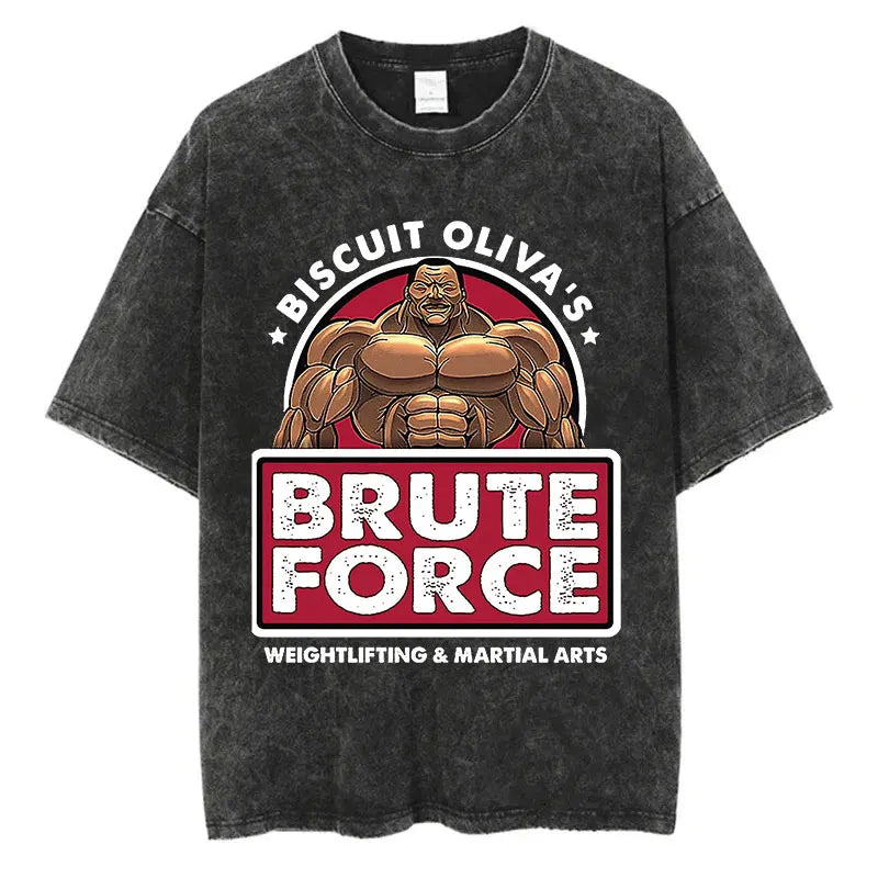 Anime Baki Haman T-Shirt – Men’s Harajuku Vintage 100% Cotton Oversize Tee