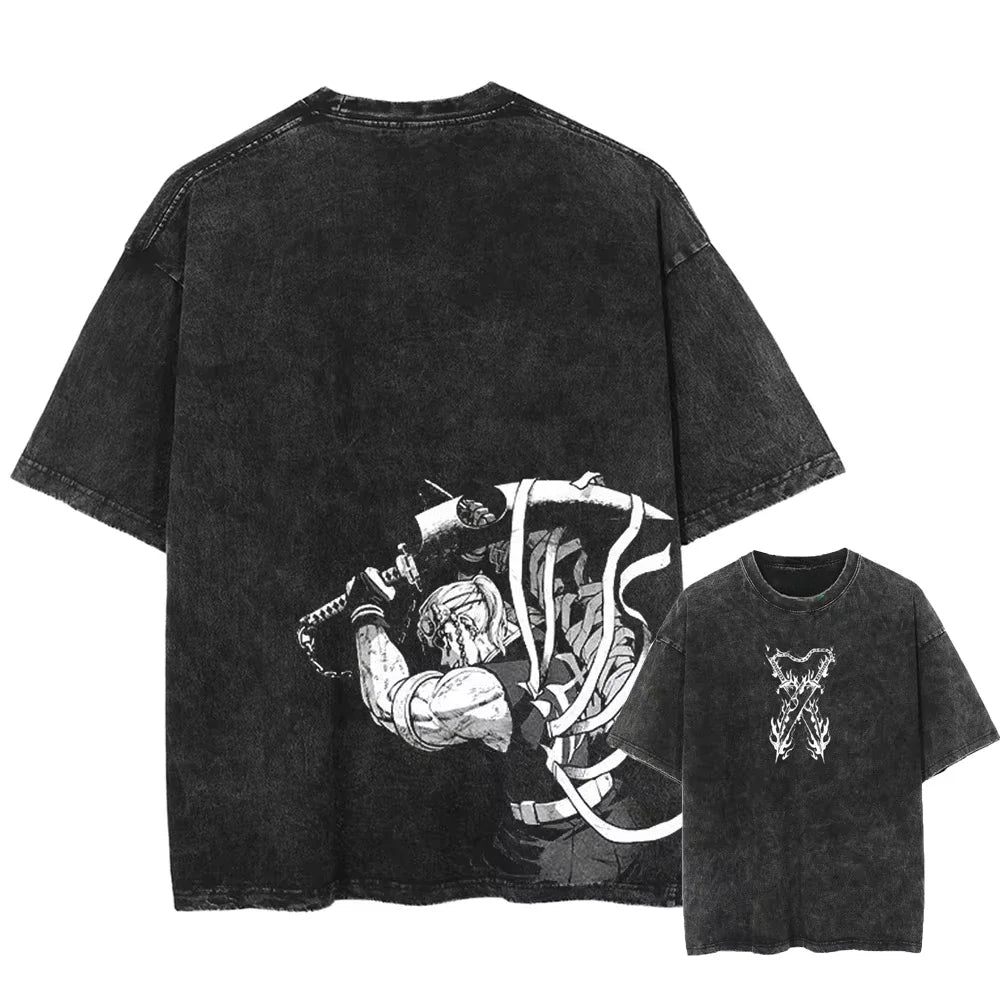 Streetwear Anime Graphic Oversize T-Shirt – Men’s Harajuku Cotton Tee
