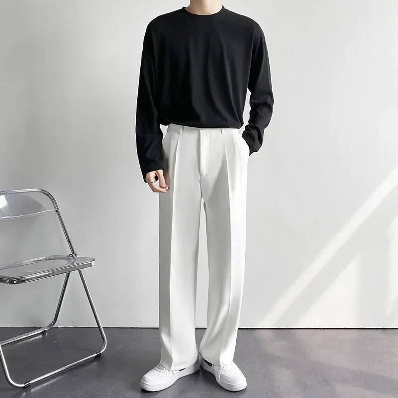 Men Korean Loose Suit Pants