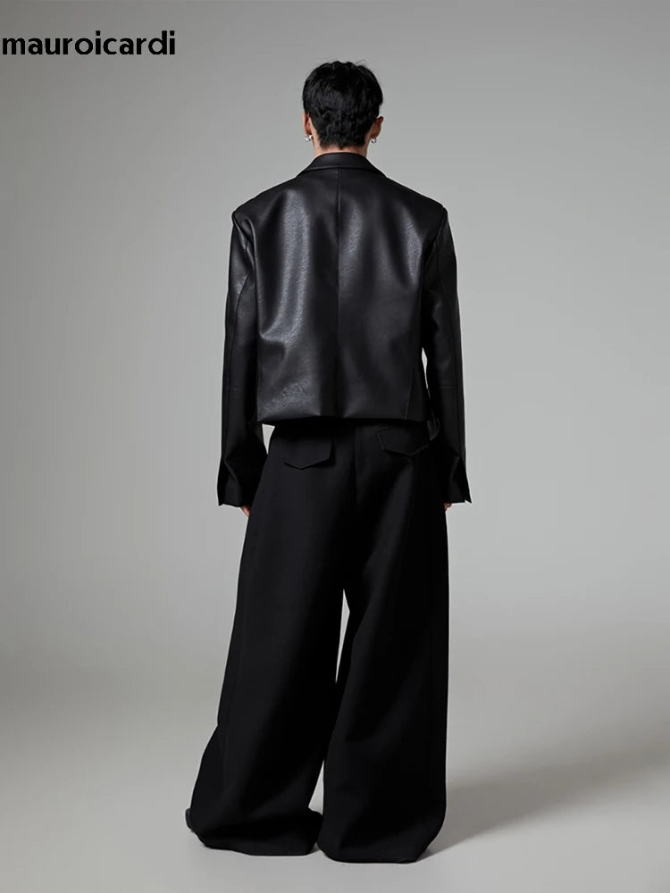 Oversized Black Wide Leg Pants Men