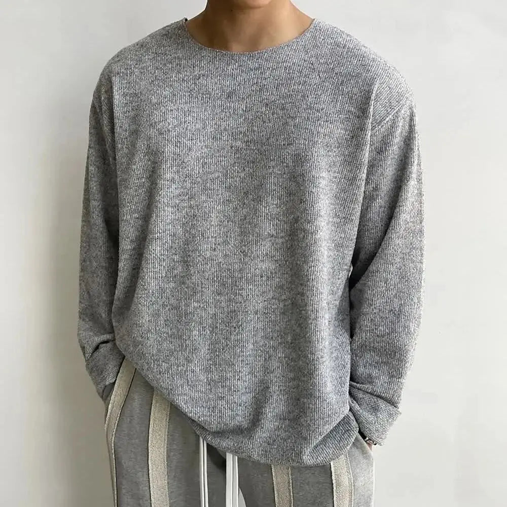 Men’s Long-Sleeve Basic T-Shirt – Casual Spring/Autumn Top