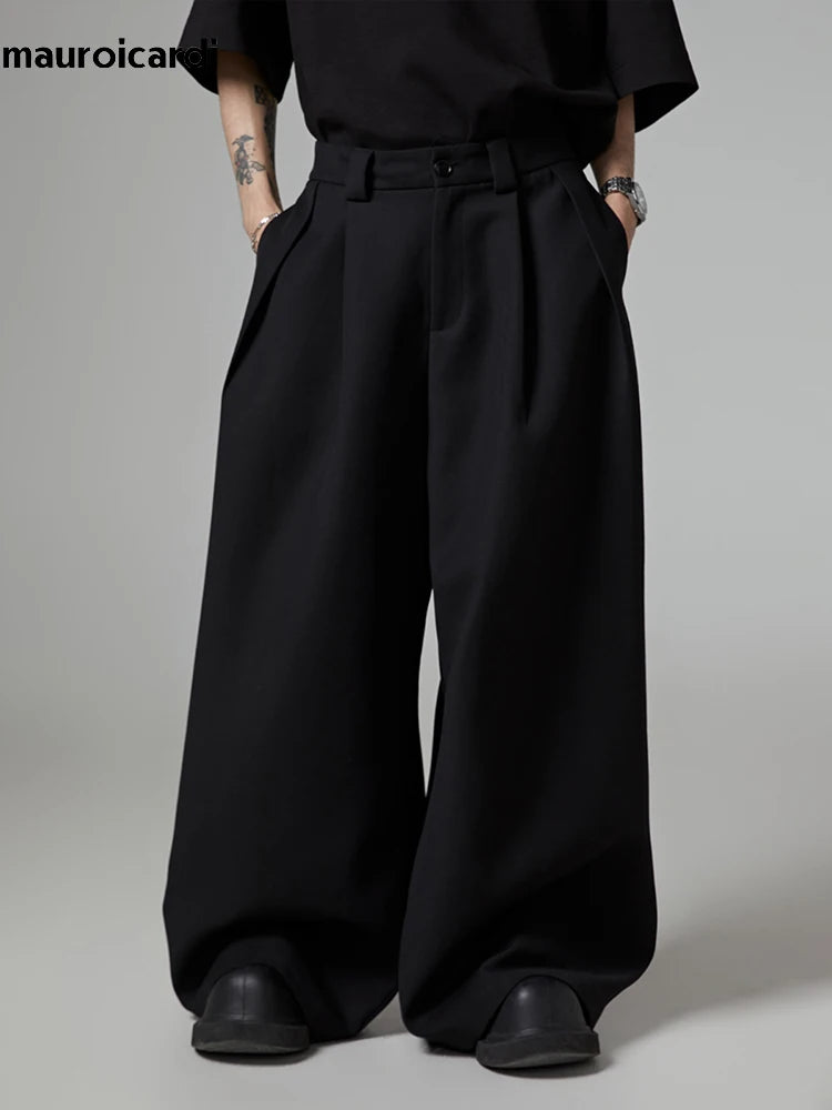 Oversized Black Wide Leg Pants Men