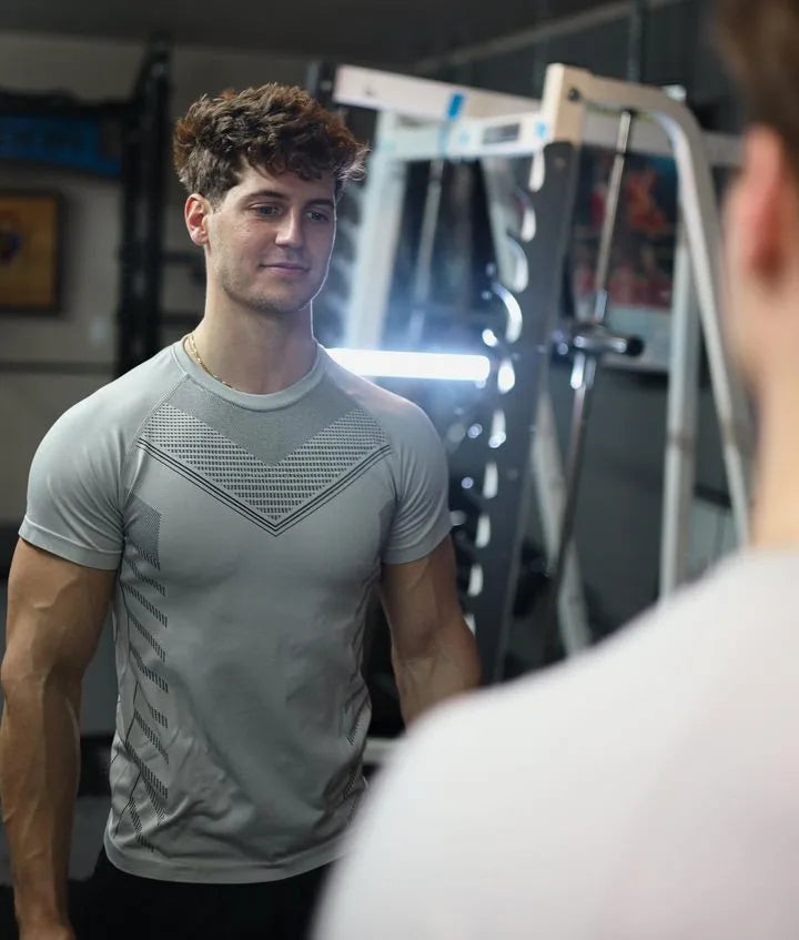 Men’s Quick-Dry Spandex Running T-Shirt – Short Sleeve Gym Fitness Top