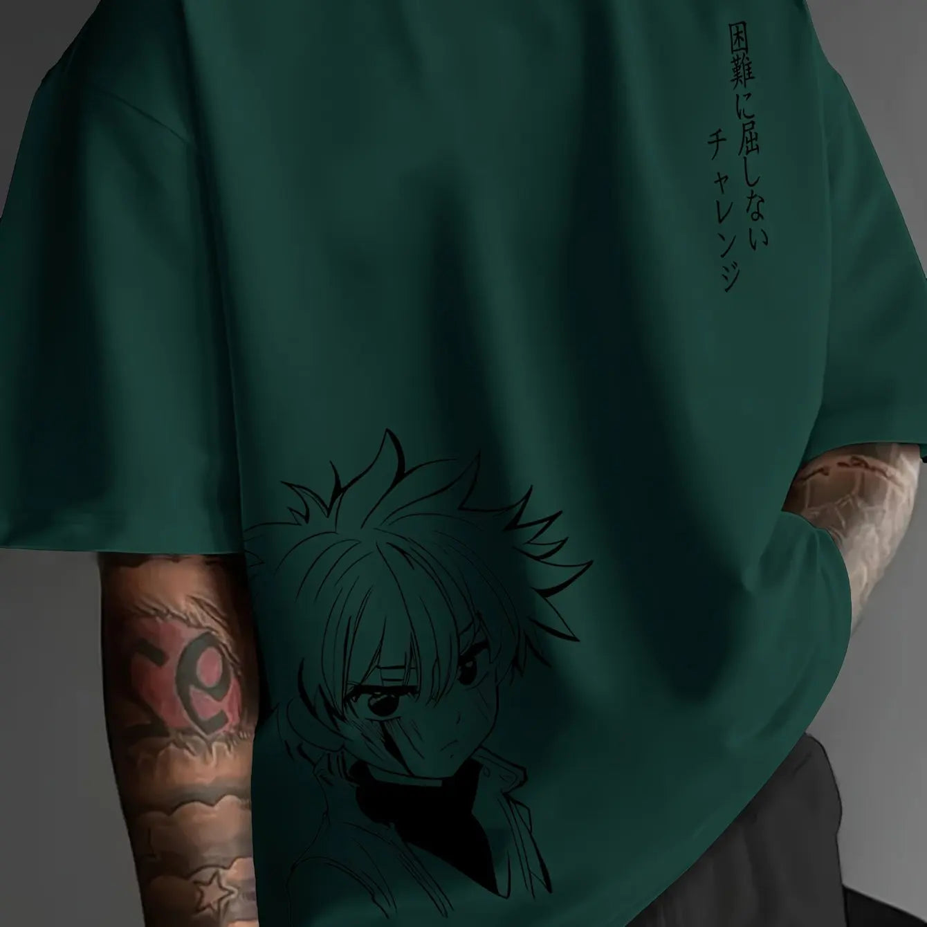 Men’s 100% Cotton Anime Character T-Shirt – Casual Loose Fit Tee