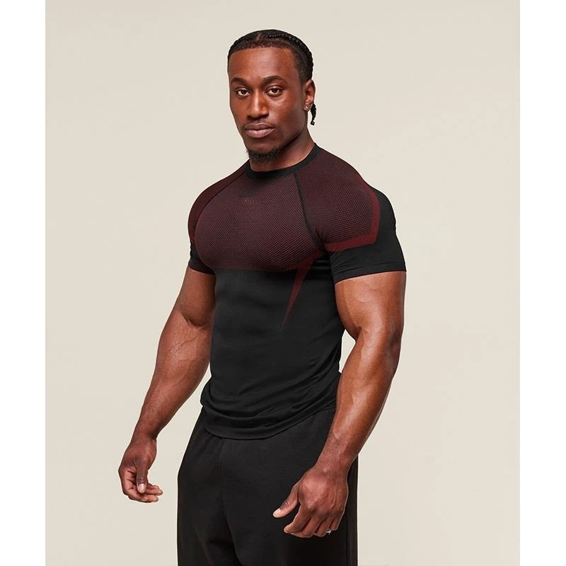 Men’s Quick-Dry Stretch Fitness T-Shirt – Breathable Summer Gym Wear