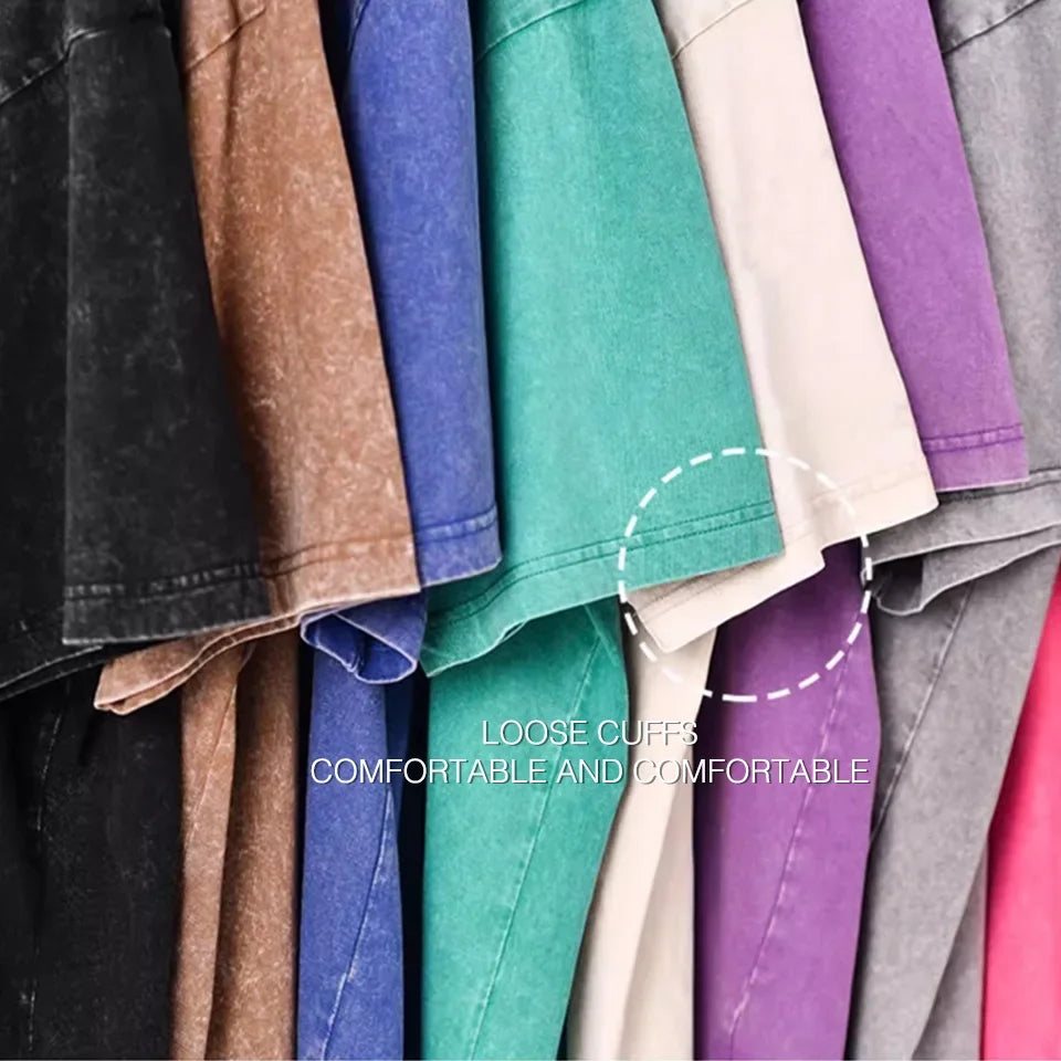 Unisex Retro Punk 100% Cotton T-Shirt – Drop Shoulder, Loose Fit, Vintage Style