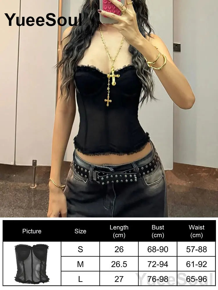 Sexy Slim Tube Crop Top Y2K
