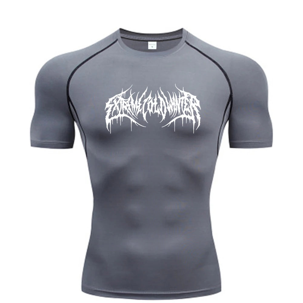 Camiseta de compresión de manga corta para hombre – Camiseta de secado rápido para fitness y gimnasio