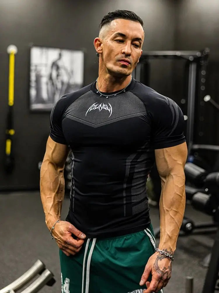 Men’s Slim Fit Breathable Short-Sleeve Fitness T-Shirt for Running, Training & Cycling