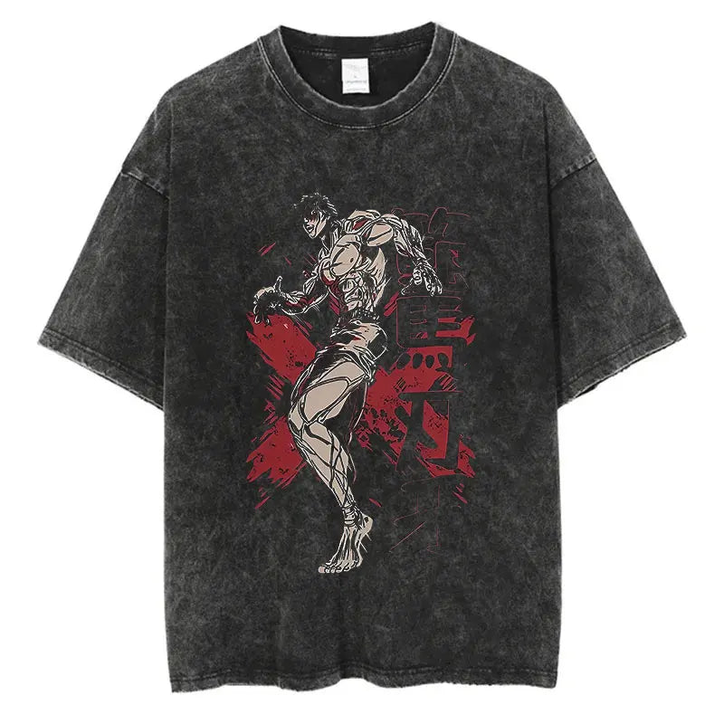 Anime Baki Haman T-Shirt – Men’s Harajuku Vintage 100% Cotton Oversize Tee
