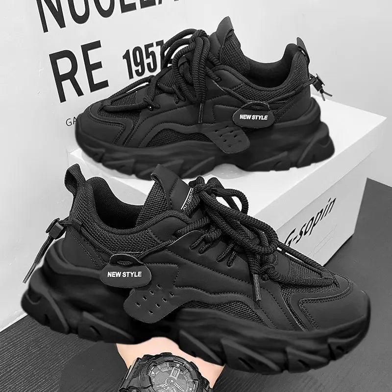 Men’s Breathable Thick-Soled Casual Sneakers – Comfortable All-Season Shoes