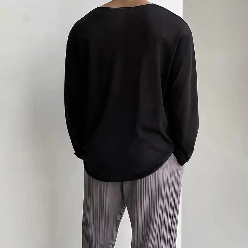 Men’s Long-Sleeve Basic T-Shirt – Casual Spring/Autumn Top