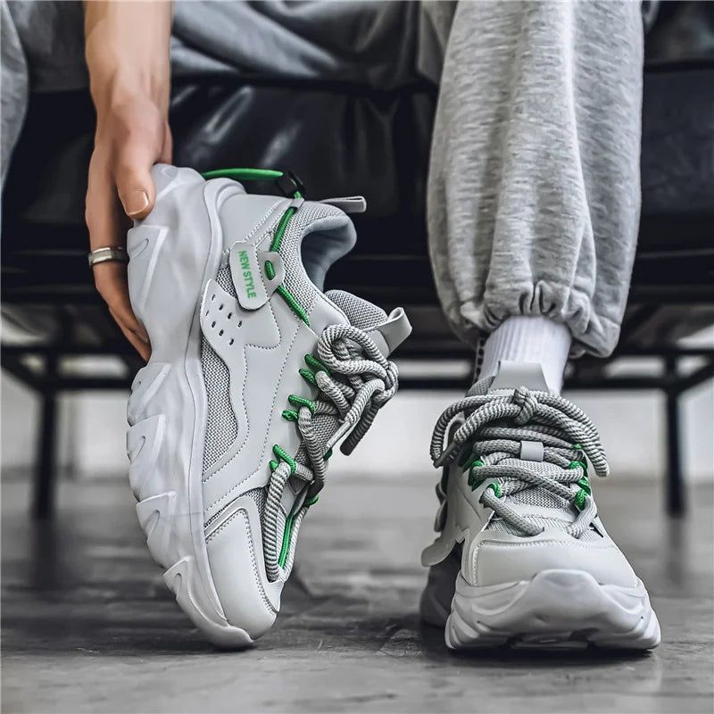 Men’s Breathable Thick-Soled Casual Sneakers – Comfortable All-Season Shoes