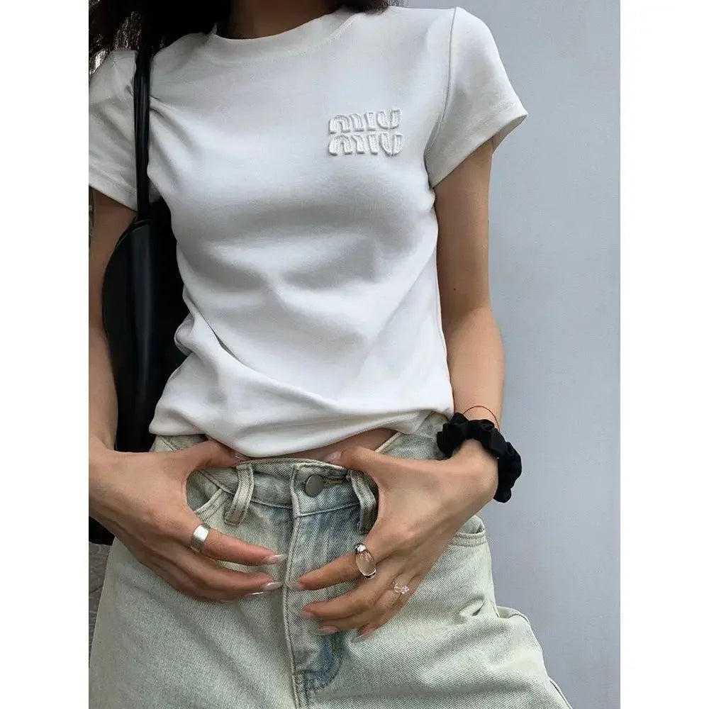 Women’s Crew Neck Short Sleeve T-Shirt – Slim Fit Cotton Summer Top