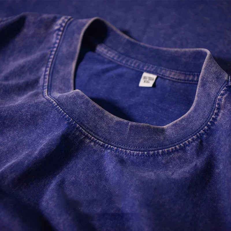 Unisex Retro Punk 100% Cotton T-Shirt – Drop Shoulder, Loose Fit, Vintage Style