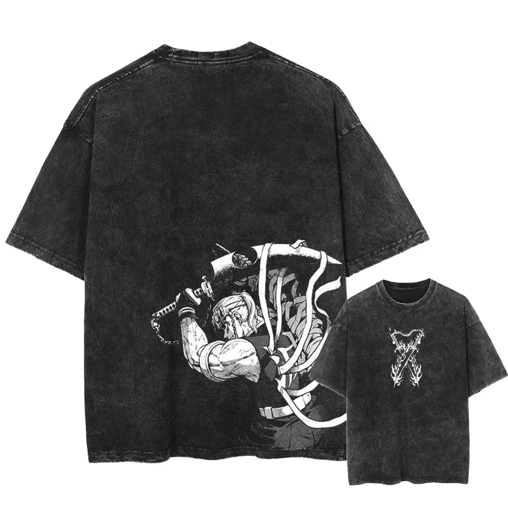 Streetwear Anime Graphic Oversize T-Shirt – Men’s Harajuku Cotton Tee