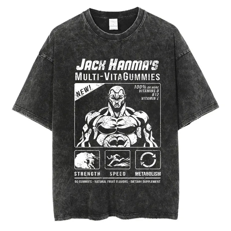 Anime Baki Haman T-Shirt – Men’s Harajuku Vintage 100% Cotton Oversize Tee