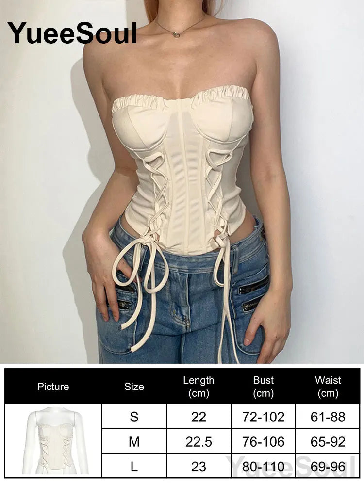 Sexy Slim Tube Crop Top Y2K