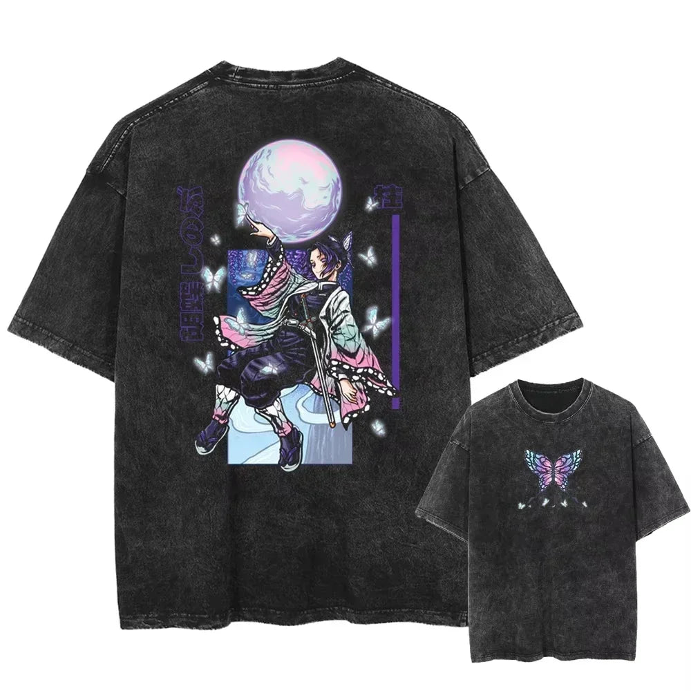Streetwear Anime Graphic Oversize T-Shirt – Men’s Harajuku Cotton Tee
