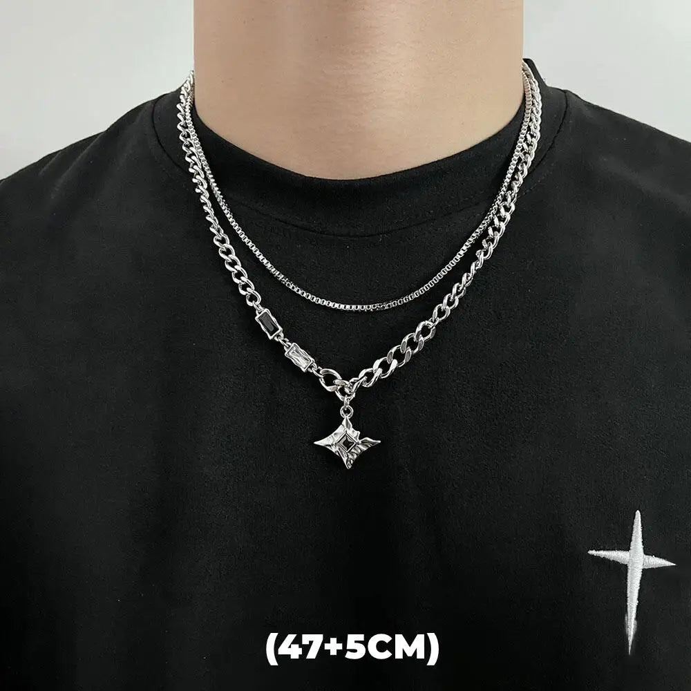 Hip Hop Star Pendant Necklace Unisex