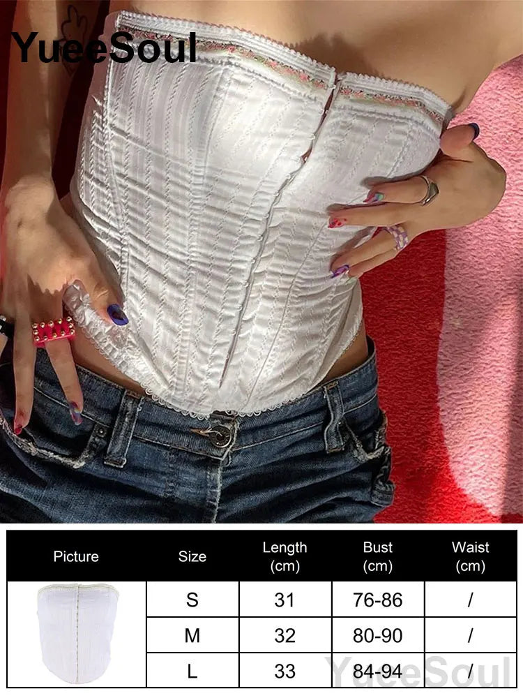 Sexy Slim Tube Crop Top Y2K